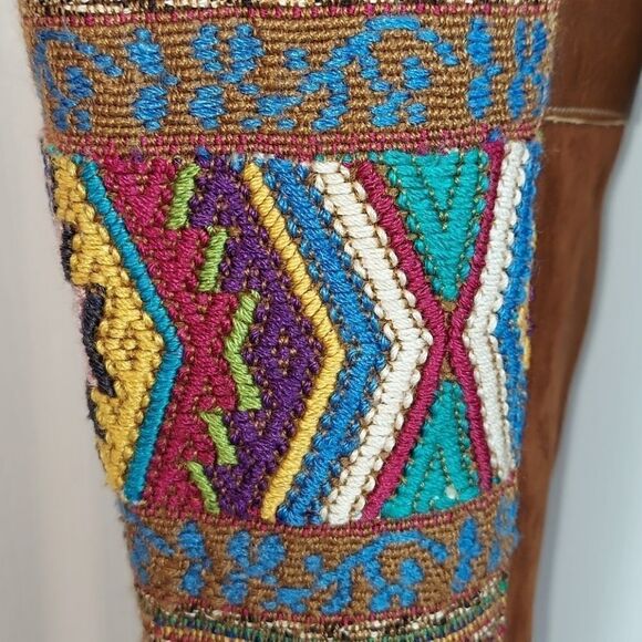 Karim Corzo Embroidered Tall Leather Boots Sz 36 - Picture 4 of 14